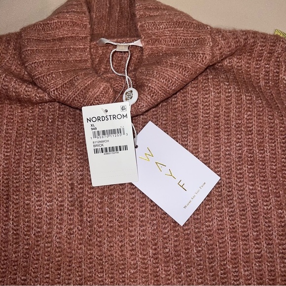 WAYF Marley Tulip‎ Back Mock Turtleneck Sweater Pink/Mauve Women’s Size XL NWT - Picture 11 of 13